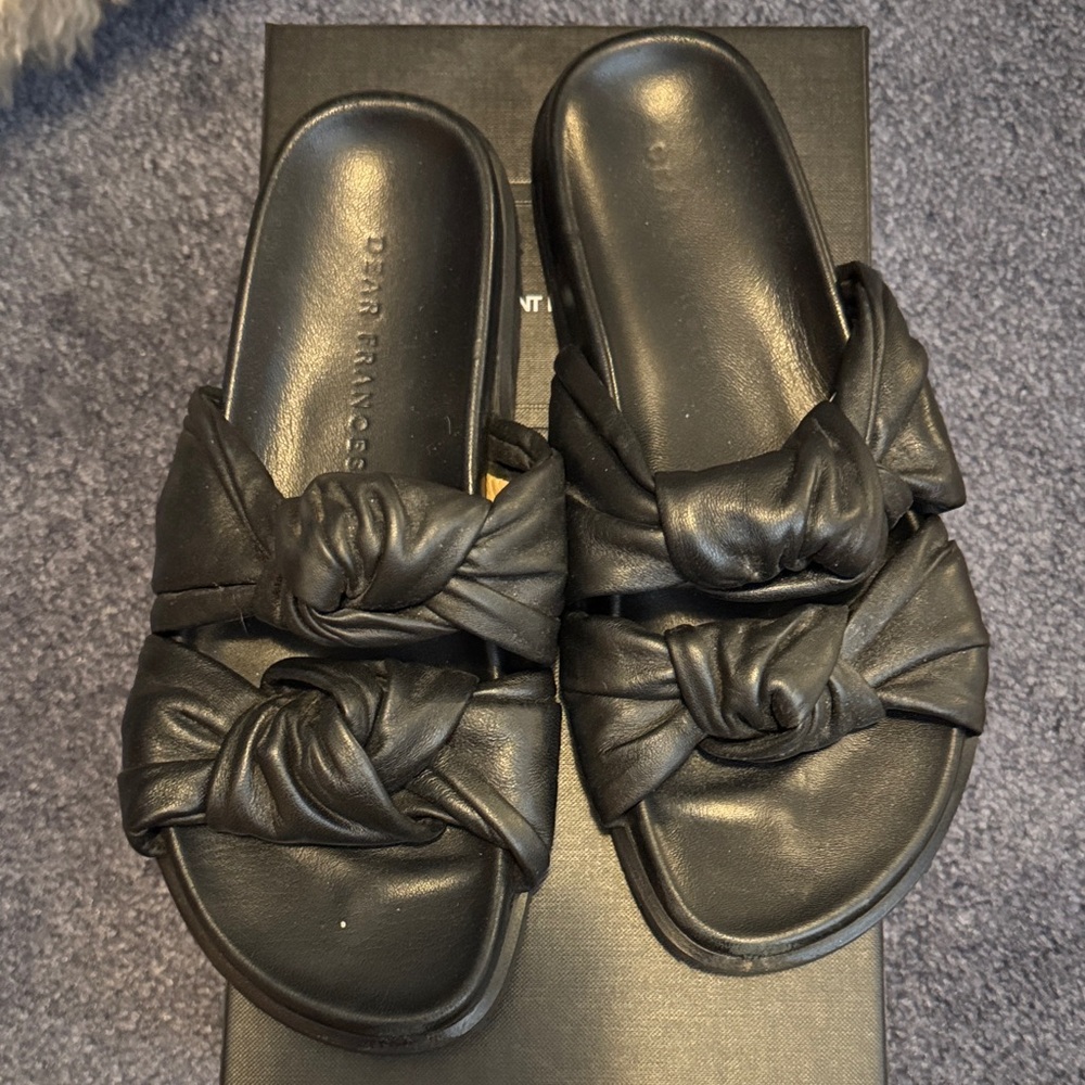 Dear Frances Black Knotted Sandals